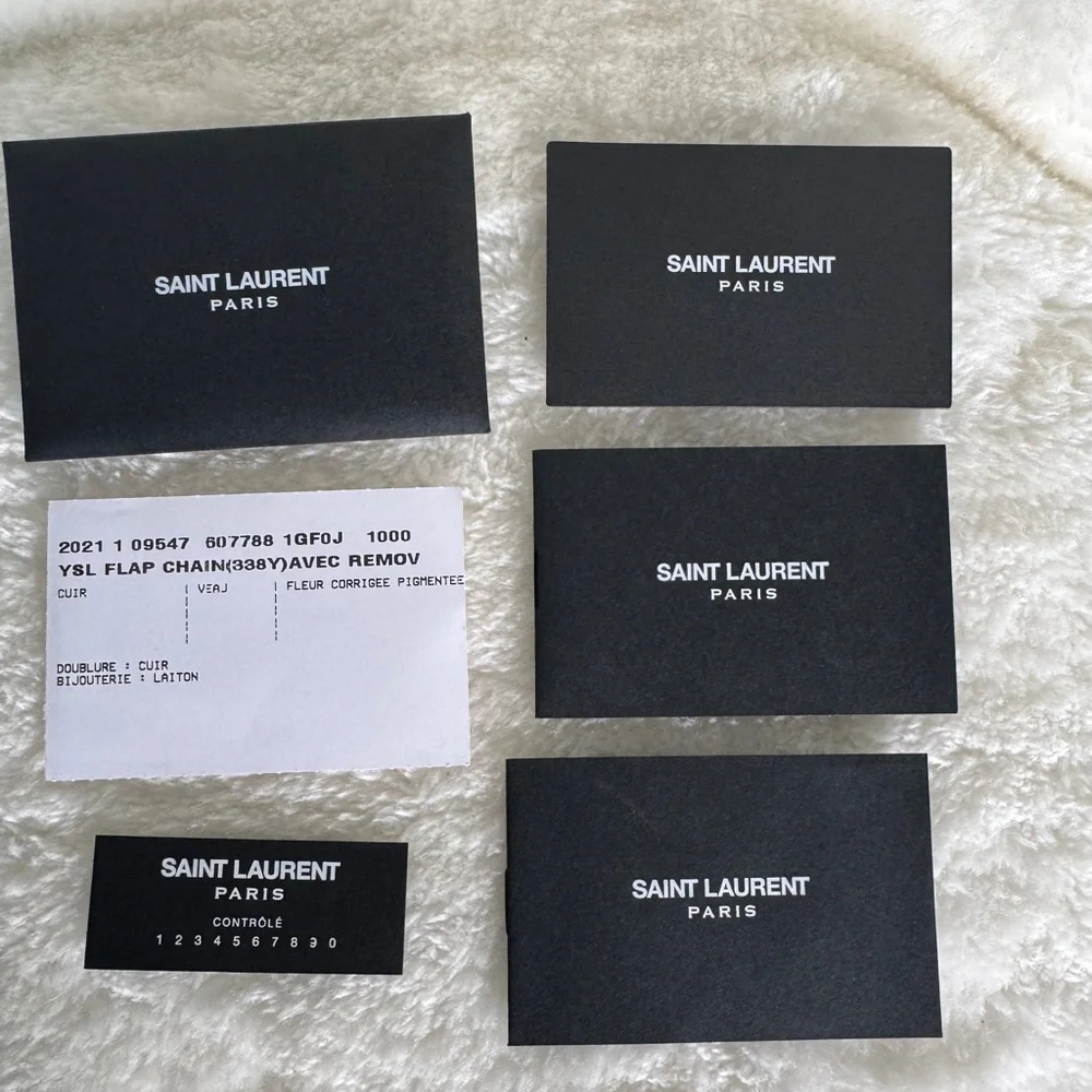 SAINT LAURENT Uptown Chain Wallet in Grain De Poudre Embossed Leather - Picture 12 of 14